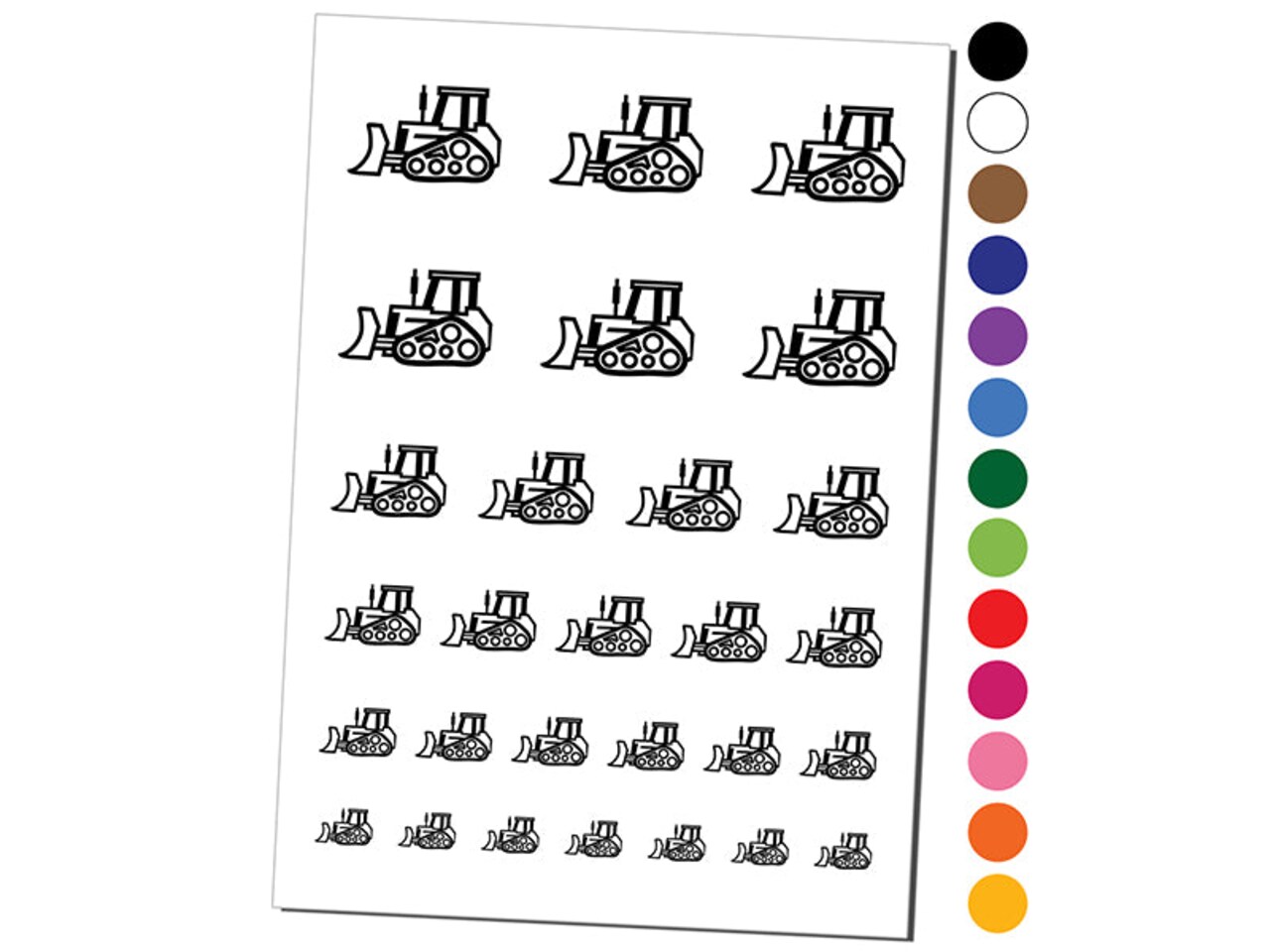 Bulldozer Dozer Construction Vehicle Temporary Tattoo Water Resistant Fake Body Art Set Collection